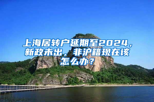 上海居转户延期至2024，新政未出，非沪籍现在该怎么办？