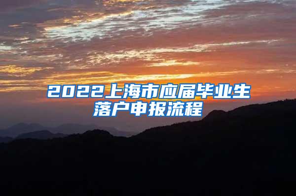 2022上海市应届毕业生落户申报流程