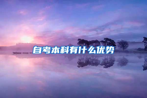 自考本科有什么优势