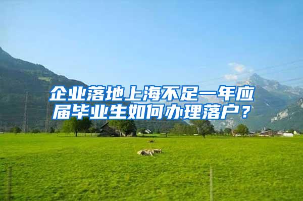 企业落地上海不足一年应届毕业生如何办理落户？