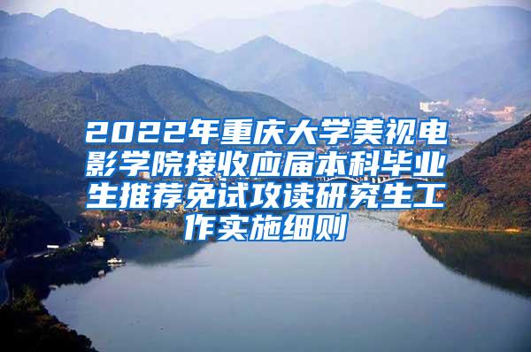 2022年重庆大学美视电影学院接收应届本科毕业生推荐免试攻读研究生工作实施细则