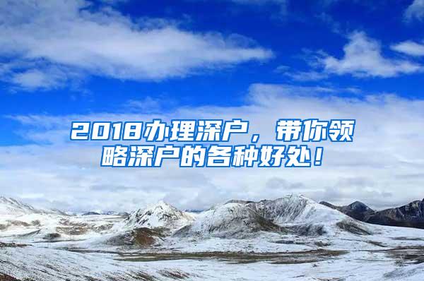 2018办理深户，带你领略深户的各种好处！