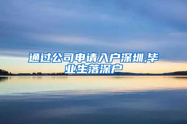 通过公司申请入户深圳,毕业生落深户