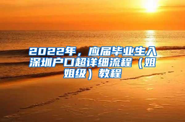 2022年，应届毕业生入深圳户口超详细流程（姐姐级）教程