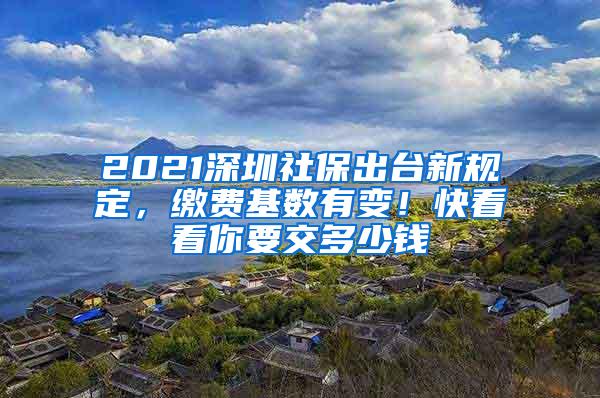 2021深圳社保出台新规定，缴费基数有变！快看看你要交多少钱