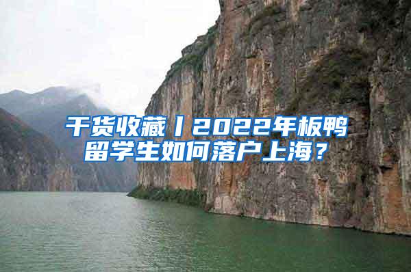 干货收藏丨2022年板鸭留学生如何落户上海？