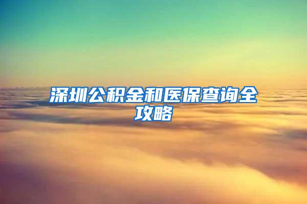 深圳公积金和医保查询全攻略