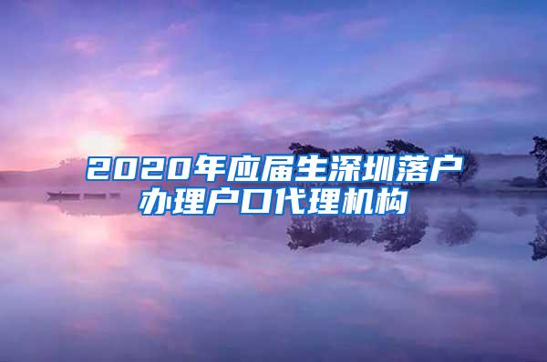 2020年应届生深圳落户办理户口代理机构