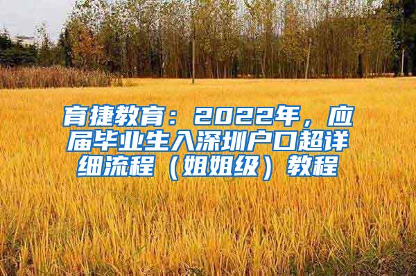 育捷教育：2022年，应届毕业生入深圳户口超详细流程（姐姐级）教程