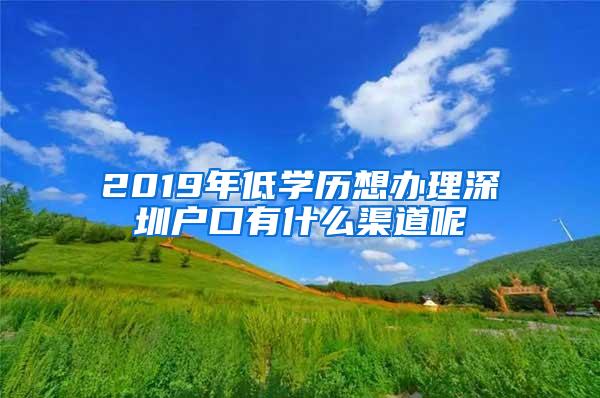 2019年低学历想办理深圳户口有什么渠道呢