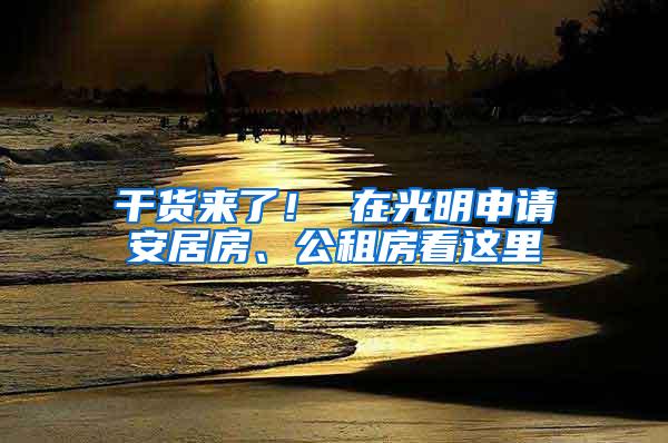 干货来了！ 在光明申请安居房、公租房看这里