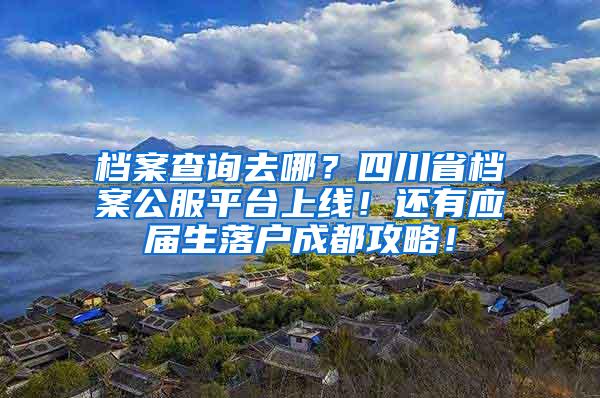 档案查询去哪？四川省档案公服平台上线！还有应届生落户成都攻略！