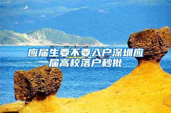 应届生要不要入户深圳应届高校落户秒批