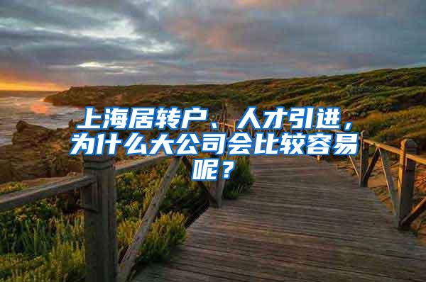 上海居转户、人才引进，为什么大公司会比较容易呢？