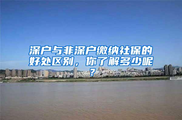 深户与非深户缴纳社保的好处区别，你了解多少呢？