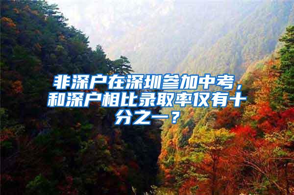 非深户在深圳参加中考，和深户相比录取率仅有十分之一？