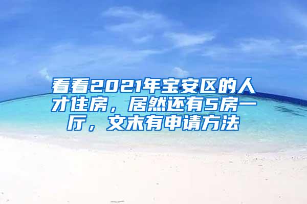 看看2021年宝安区的人才住房，居然还有5房一厅，文末有申请方法