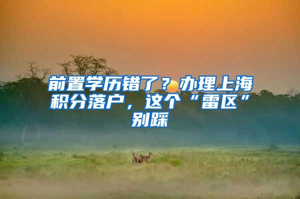 前置学历错了？办理上海积分落户，这个“雷区”别踩
