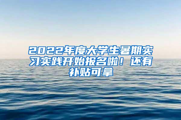 2022年度大学生暑期实习实践开始报名啦！还有补贴可拿→