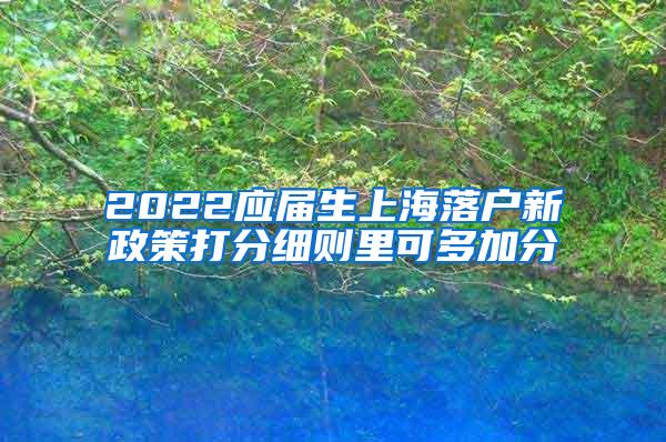 2022应届生上海落户新政策打分细则里可多加分