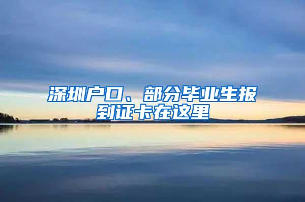 深圳户口、部分毕业生报到证卡在这里