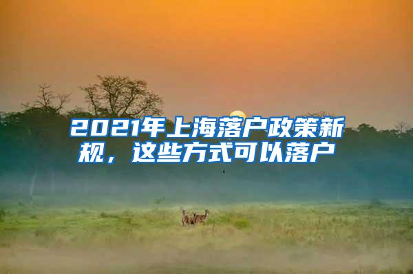 2021年上海落户政策新规，这些方式可以落户