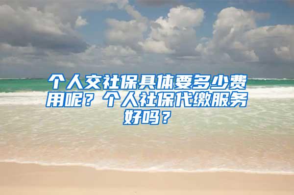 个人交社保具体要多少费用呢？个人社保代缴服务好吗？