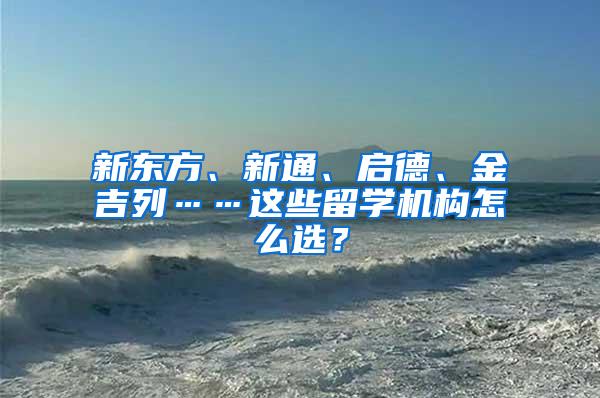 新东方、新通、启德、金吉列……这些留学机构怎么选？