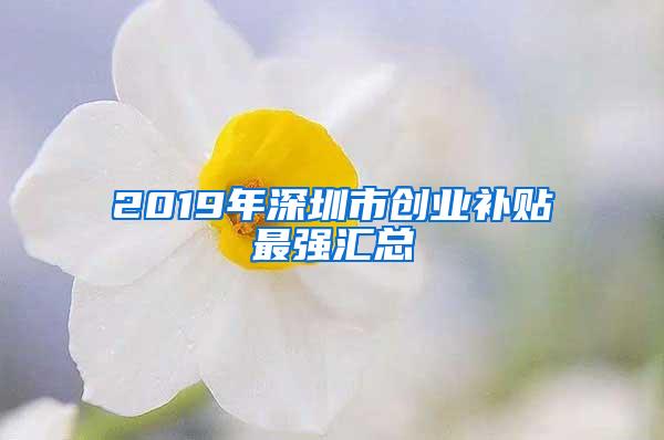 2019年深圳市创业补贴最强汇总
