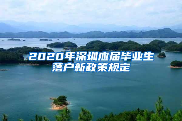 2020年深圳应届毕业生落户新政策规定