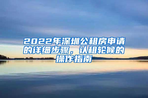 2022年深圳公租房申请的详细步骤，认租轮候的操作指南