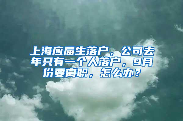 上海应届生落户，公司去年只有一个人落户，9月份要离职，怎么办？