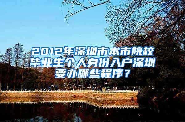 2012年深圳市本市院校毕业生个人身份入户深圳要办哪些程序？