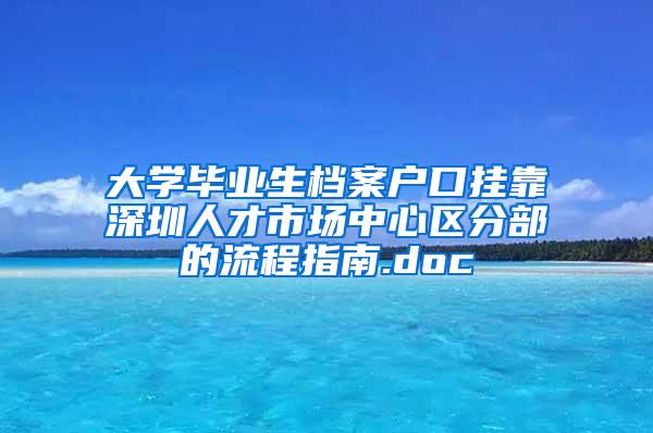 大学毕业生档案户口挂靠深圳人才市场中心区分部的流程指南.doc