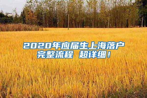 2020年应届生上海落户完整流程 超详细！