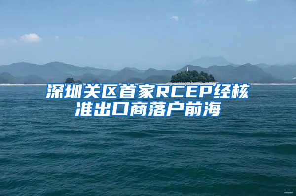 深圳关区首家RCEP经核准出口商落户前海