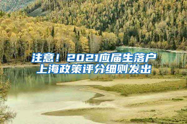 注意！2021应届生落户上海政策评分细则发出