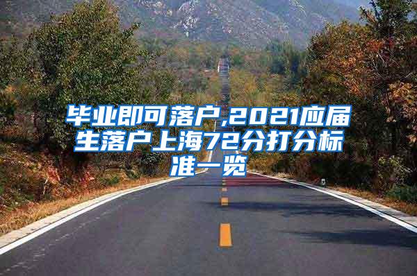 毕业即可落户,2021应届生落户上海72分打分标准一览