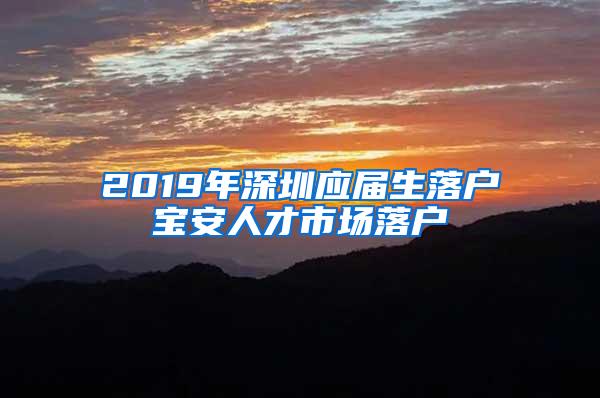 2019年深圳应届生落户宝安人才市场落户