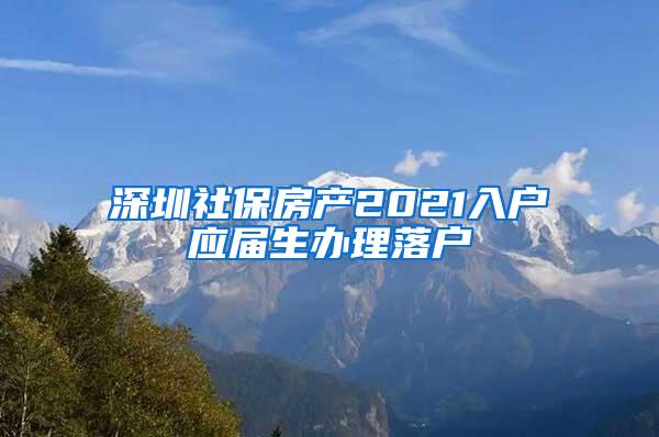 深圳社保房产2021入户应届生办理落户