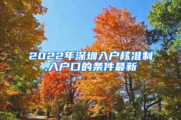 2022年深圳入户核准制,入户口的条件蕞新