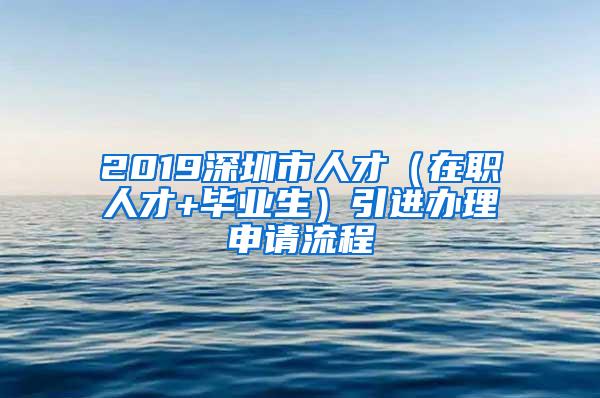 2019深圳市人才（在职人才+毕业生）引进办理申请流程