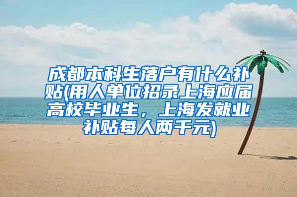 成都本科生落户有什么补贴(用人单位招录上海应届高校毕业生，上海发就业补贴每人两千元)