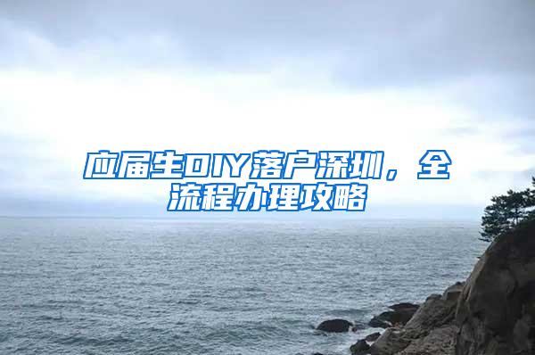 应届生DIY落户深圳，全流程办理攻略