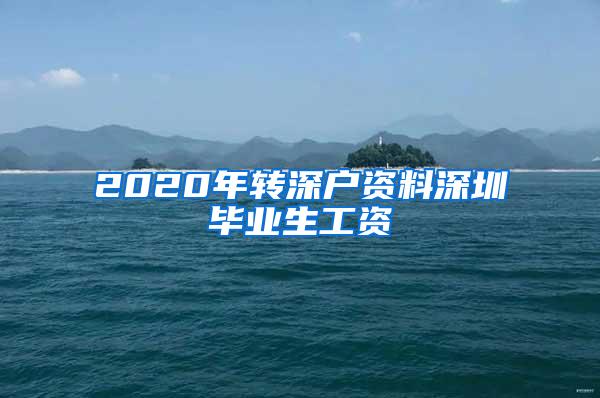 2020年转深户资料深圳毕业生工资