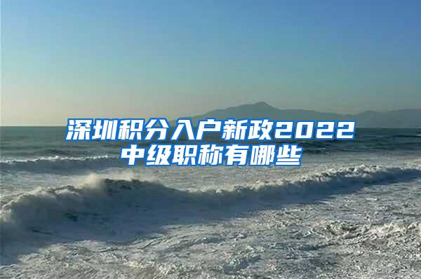 深圳积分入户新政2022中级职称有哪些