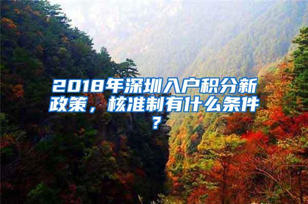 2018年深圳入户积分新政策，核准制有什么条件？