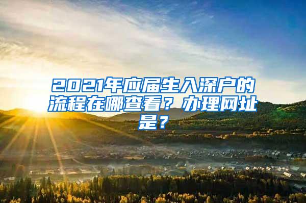 2021年应届生入深户的流程在哪查看？办理网址是？