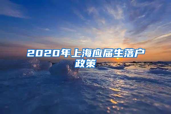 2020年上海应届生落户政策