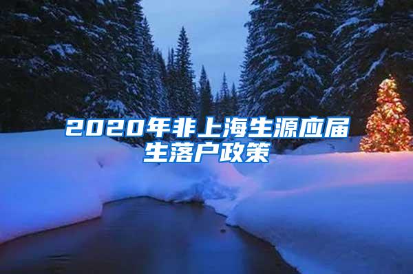 2020年非上海生源应届生落户政策